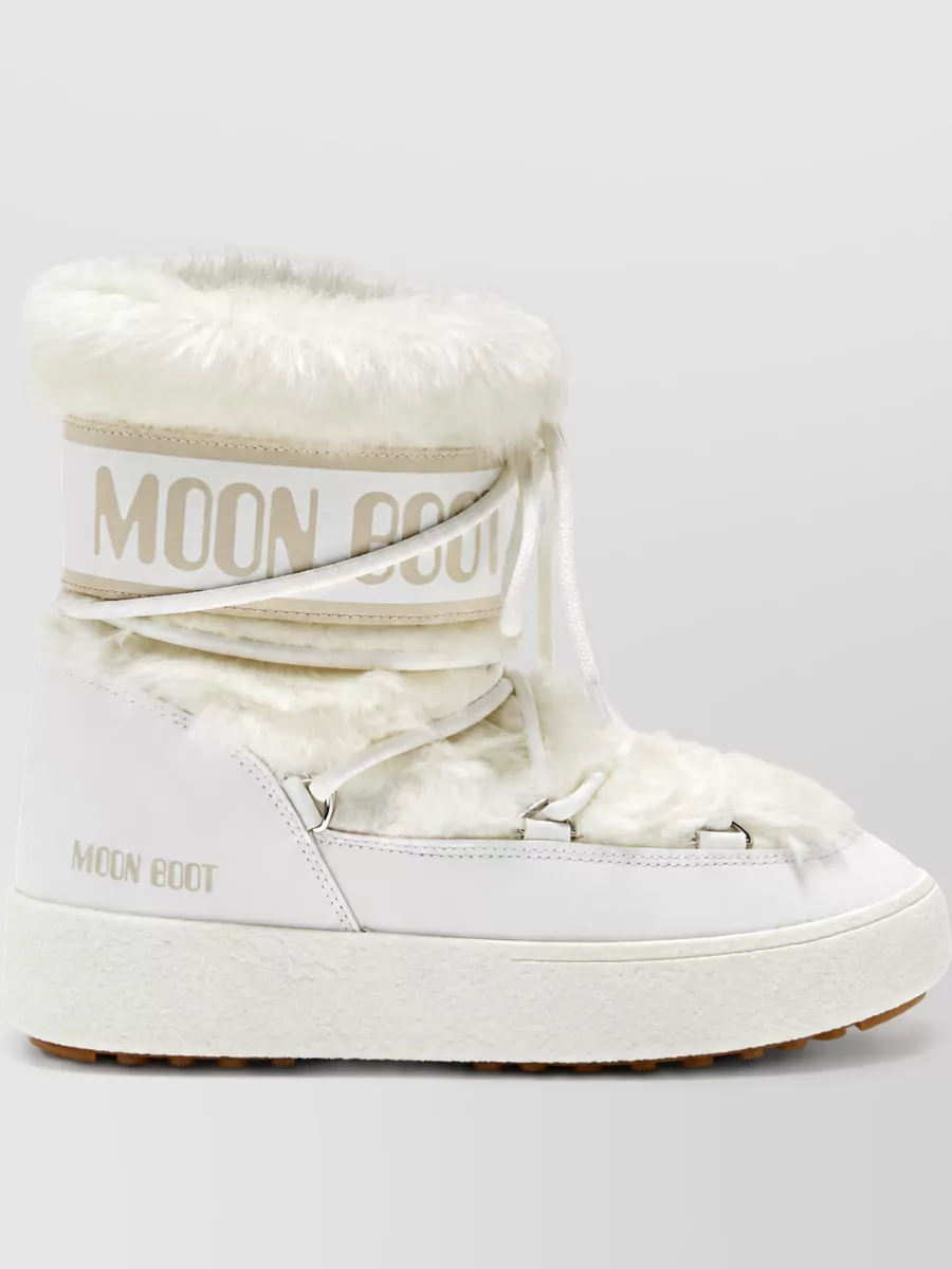 Moon Boot Faux Fur Logo Print Waterproof Ankle Boots