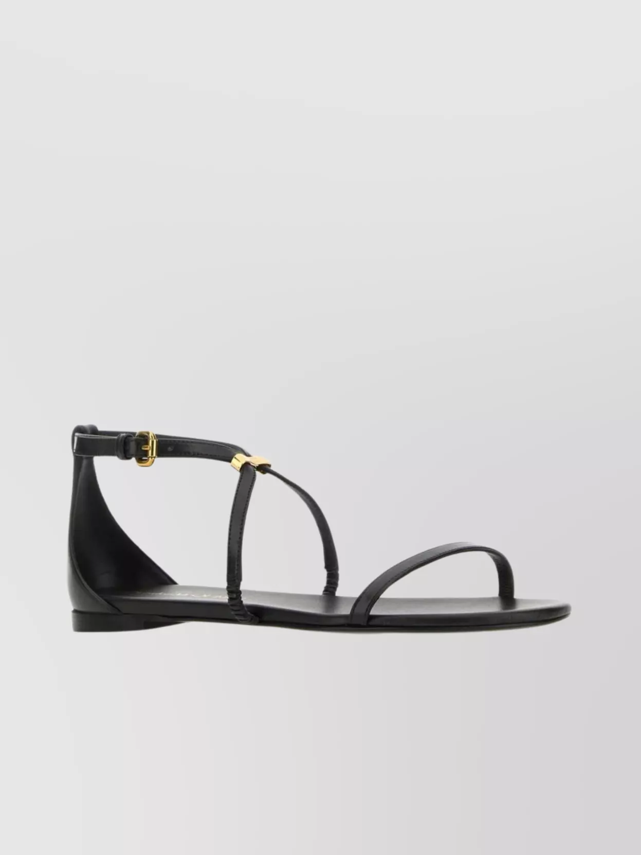 Shop Alexander Mcqueen Leather Sandals With Open Toe And T-bar Strap