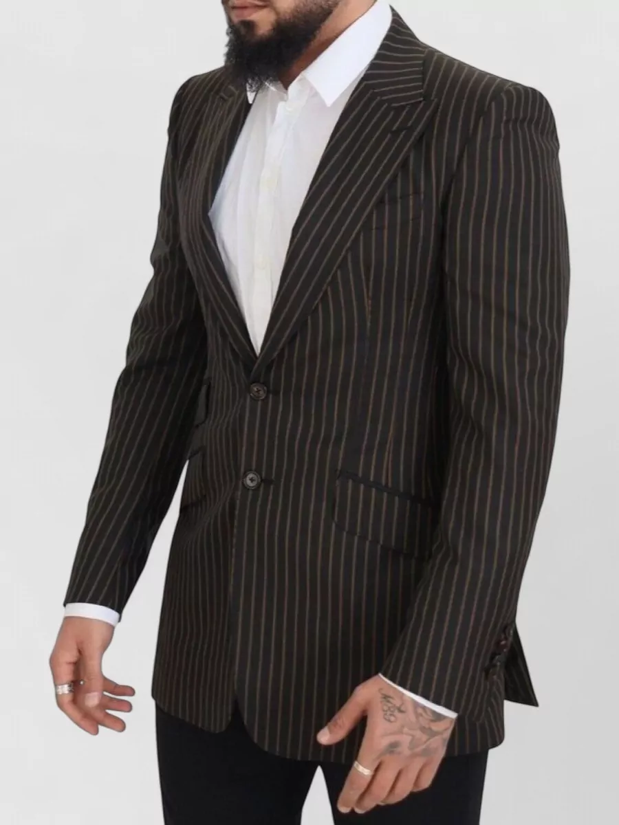 Dolce&Gabbana Virgin Wool Pinstripe Single-Breasted Blazer