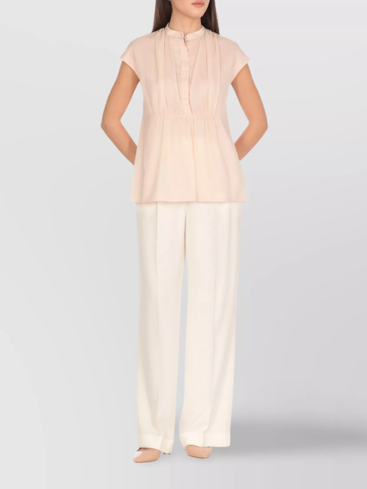 Peserico Crewneck Blouse With Bright Light Point