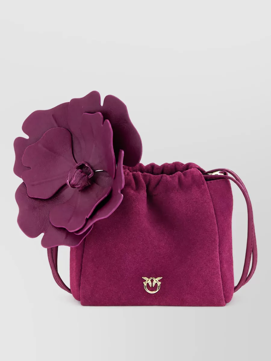 Pinko Flower Suede Mini Bag