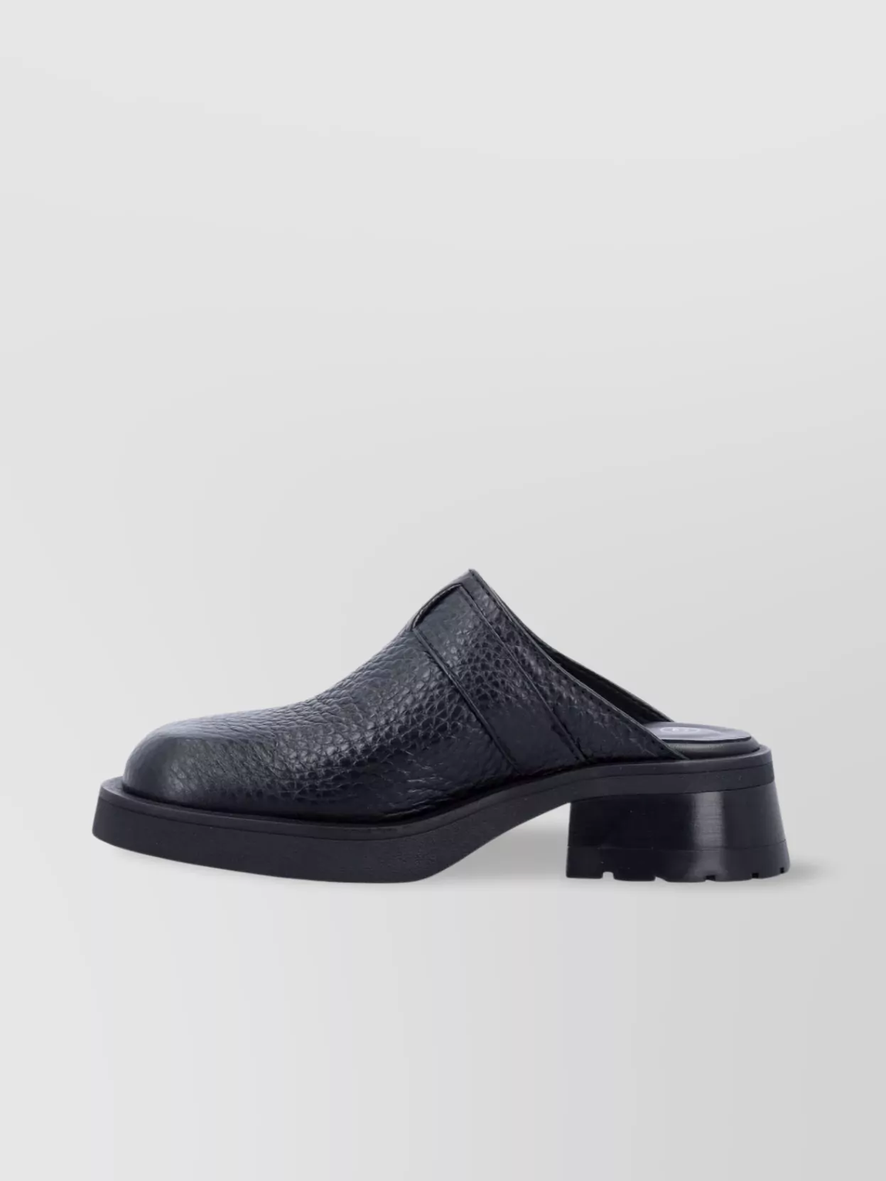 Miista Buckled Black Mules With Textured Upper