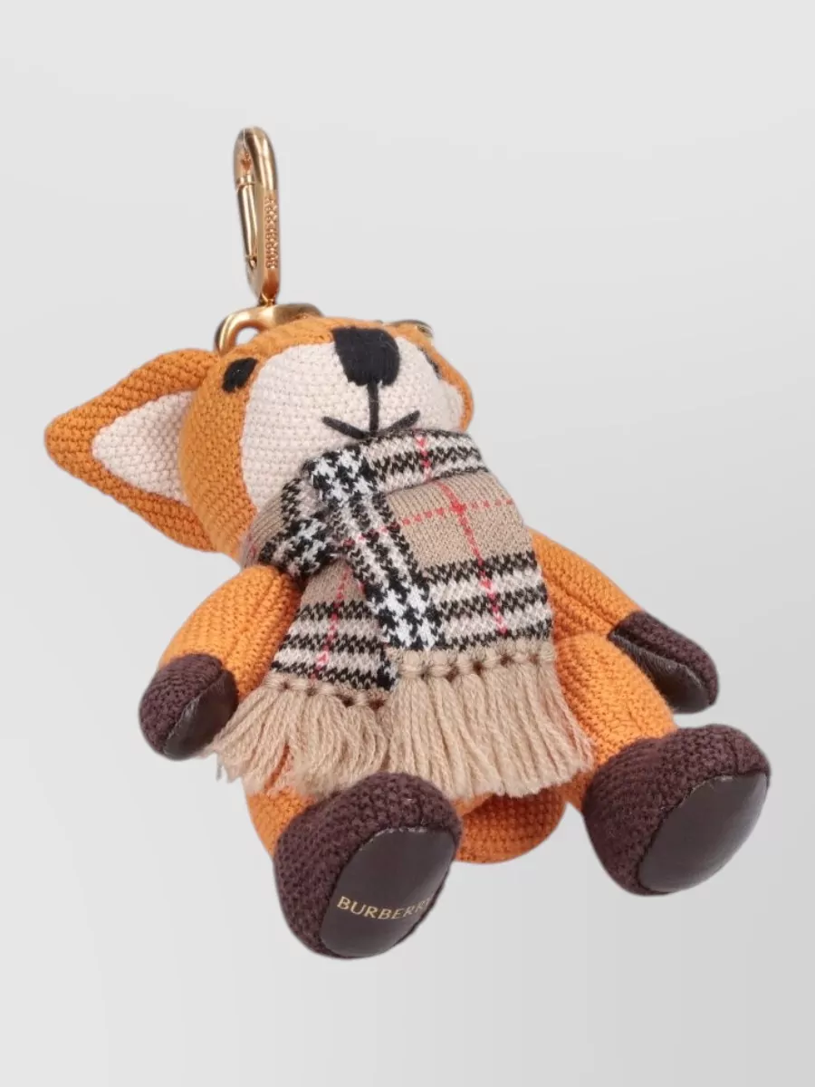 Burberry cotton fox charm keyring