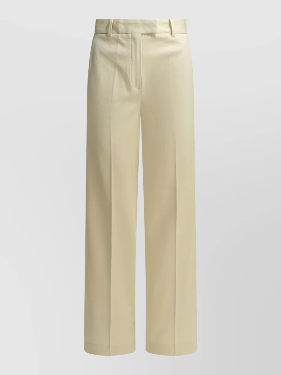 Circolo 1901 Trousers Belt Loops Back Pocket Button Detail In Neutral