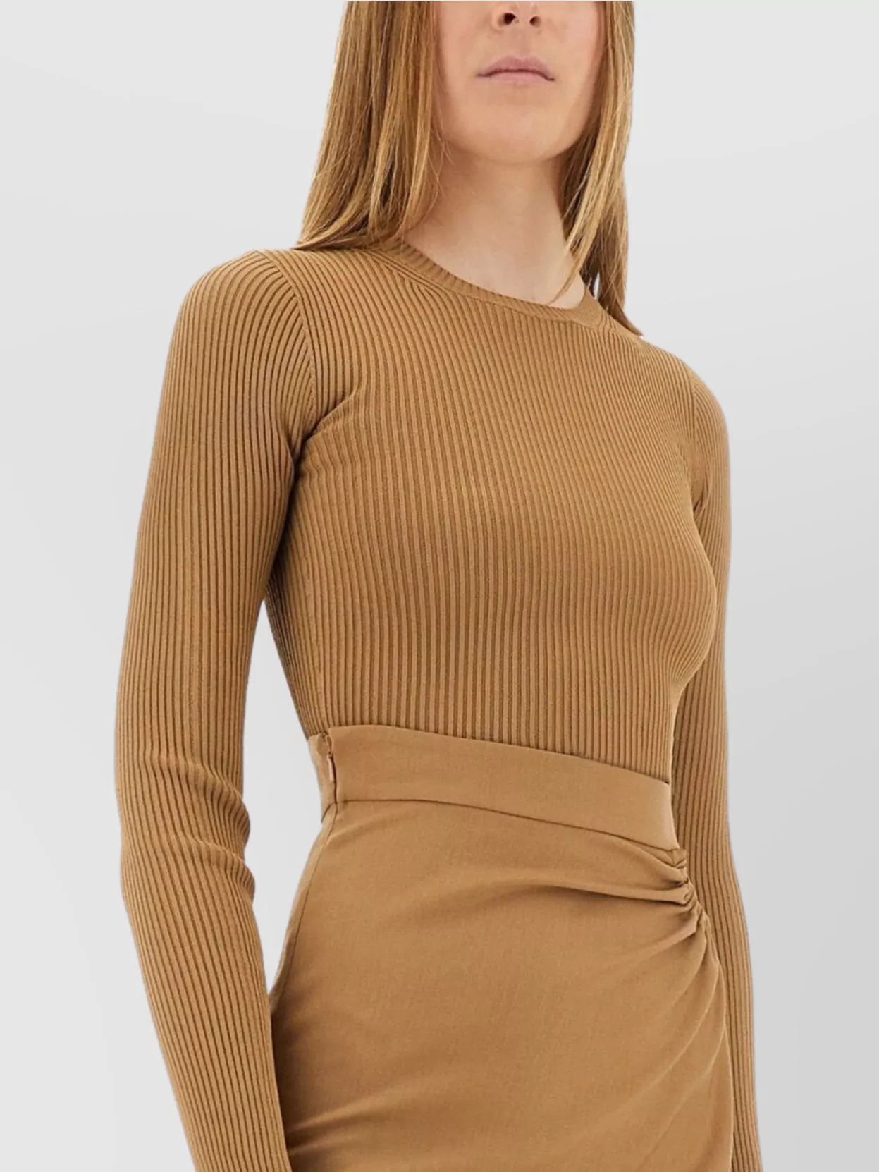 Max Mara Fitted Long Sleeve Crop Knit Top