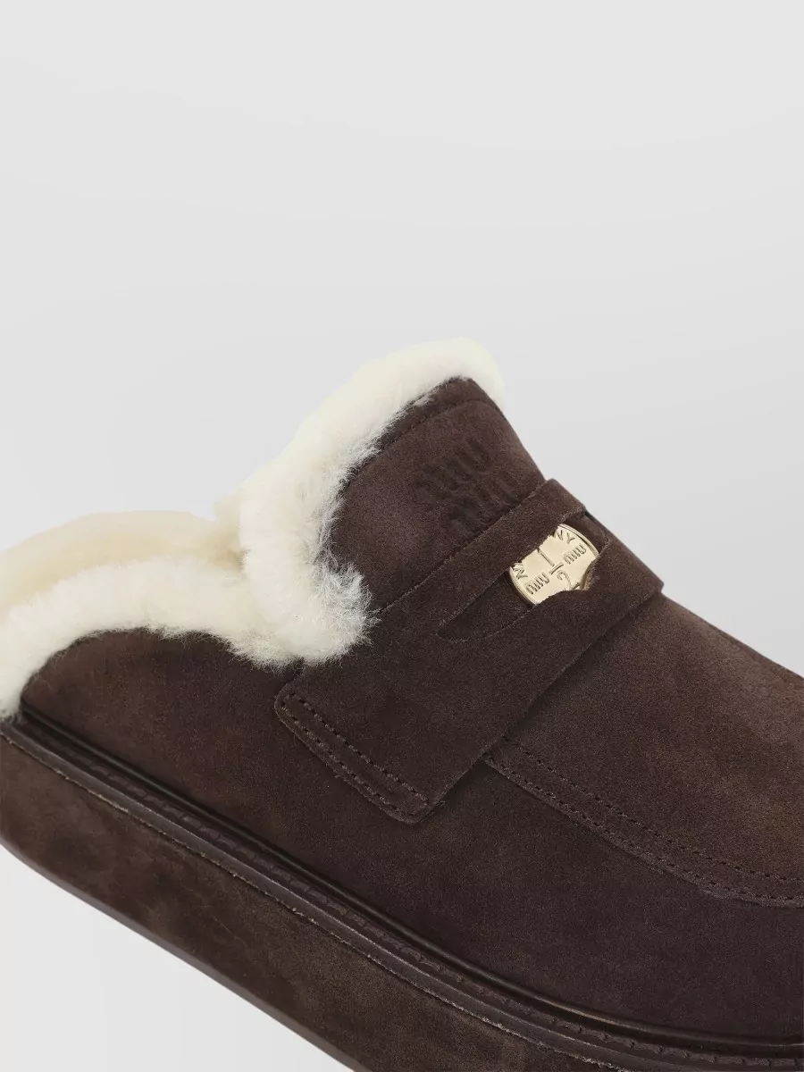 Miu Miu Leather Platform Mules