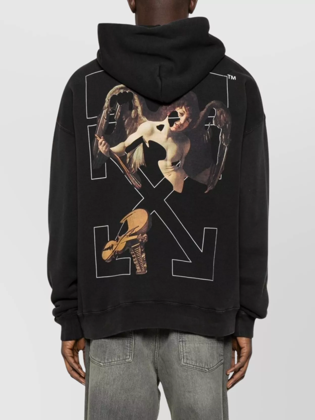 Off-White Graphic Hooded Sweatshirt Kangaroo Pocket