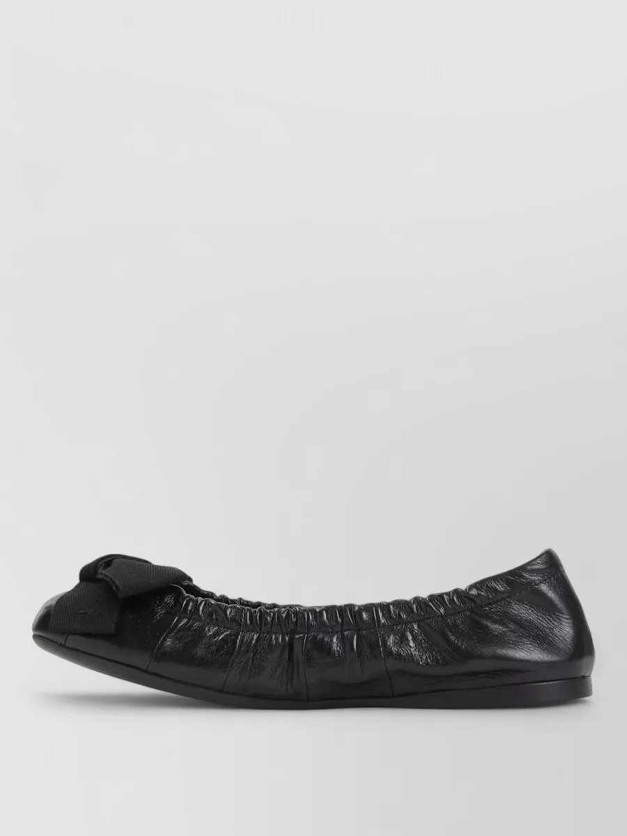Prada Ballerina Shoes Bow Detail Elastic Trim