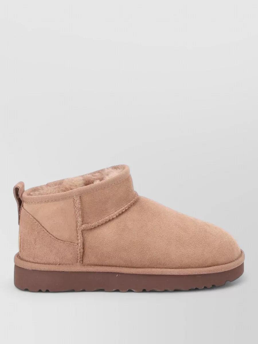 Ugg Ultra Mini Ankle Boots Round Toe Pull Tab