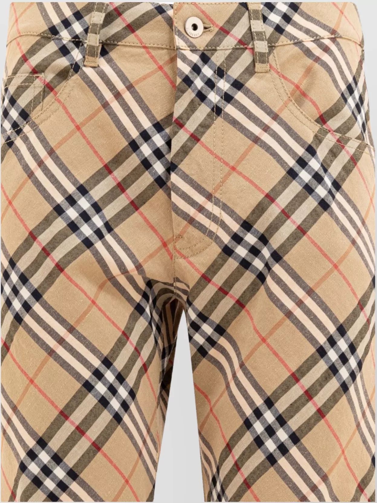 Burberry Straight Leg Checked Cargo Pants