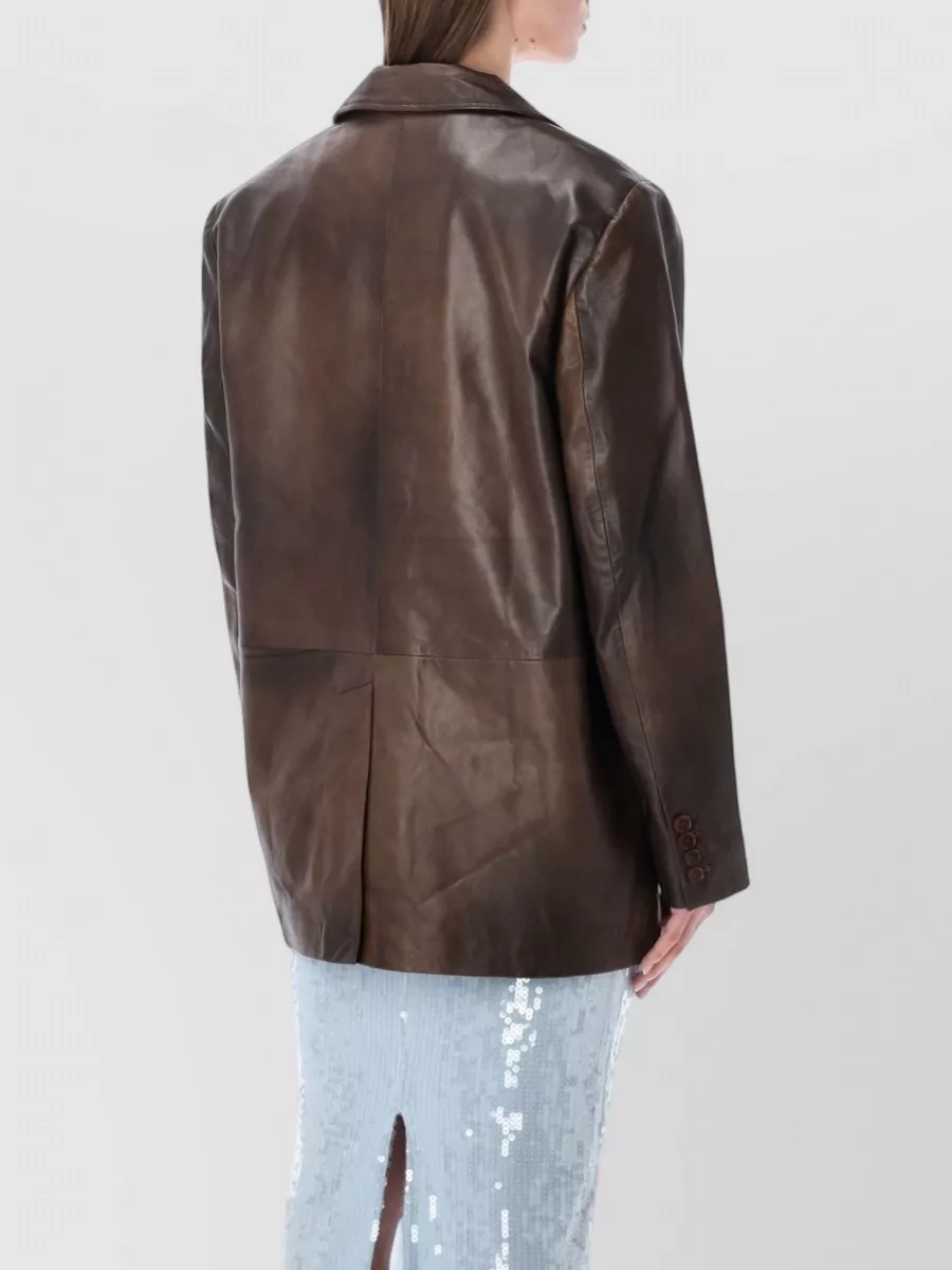 Rotate Leather Oversized Blazer