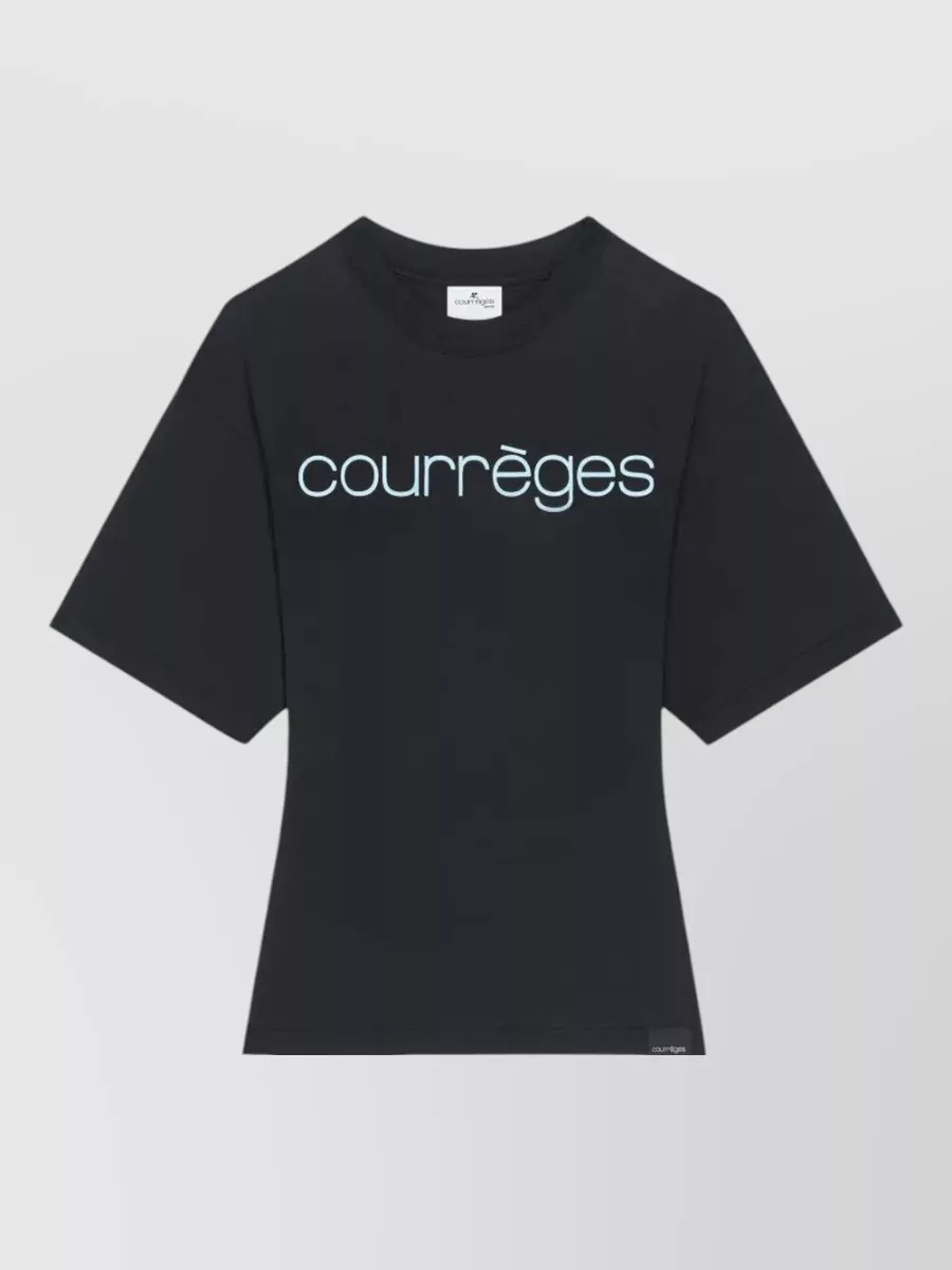 Courrèges cotton waisted printed t-shirt