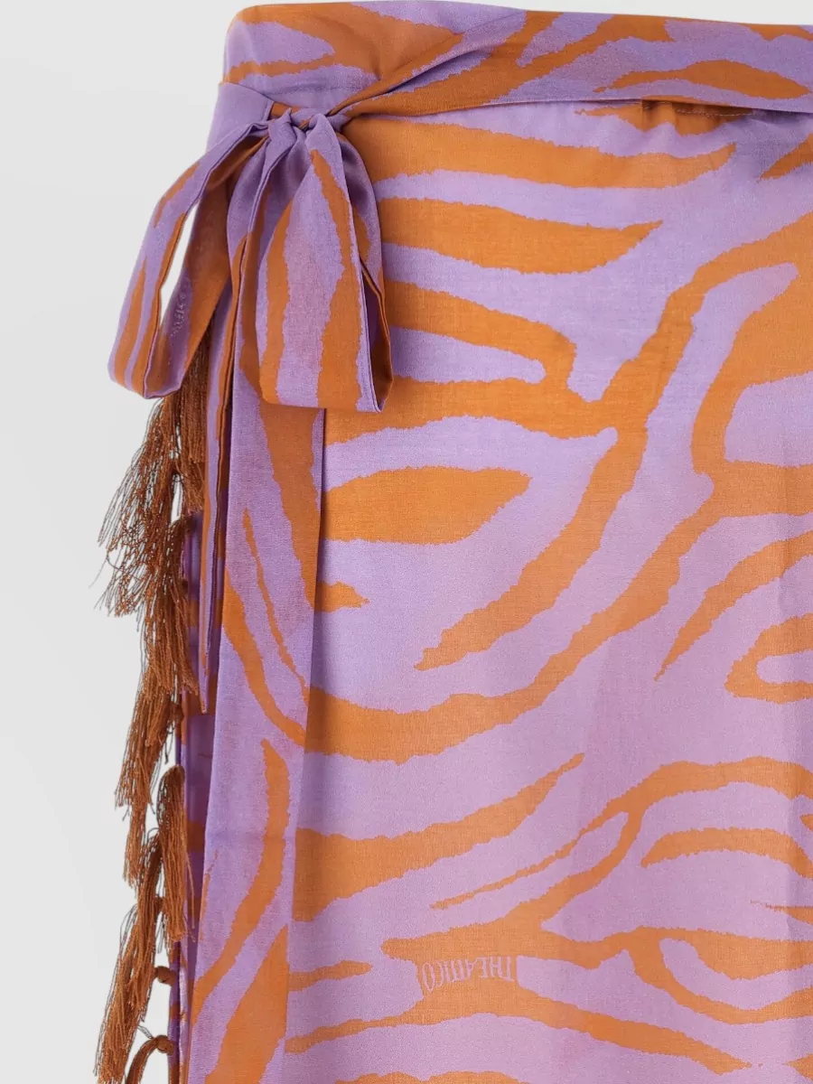 The Attico Cotton Printed Wrap Skirt