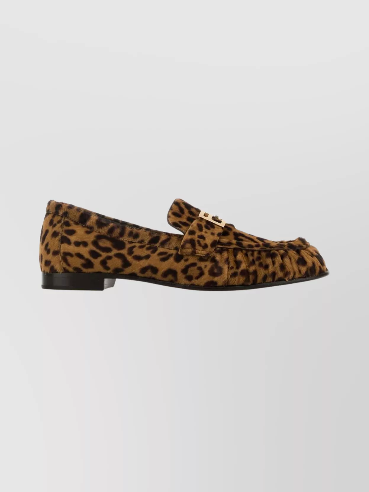 Fendi Animal Print Loafers Buckle Detail In Multi