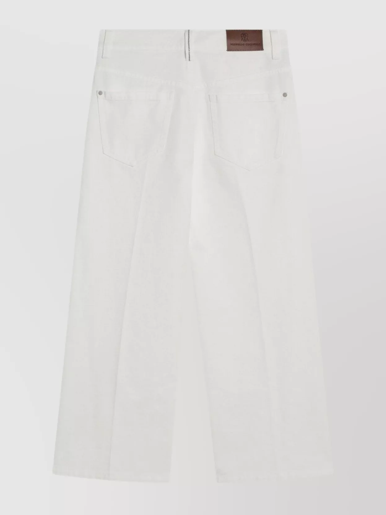 Brunello Cucinelli Wide Leg Cotton Trousers In White