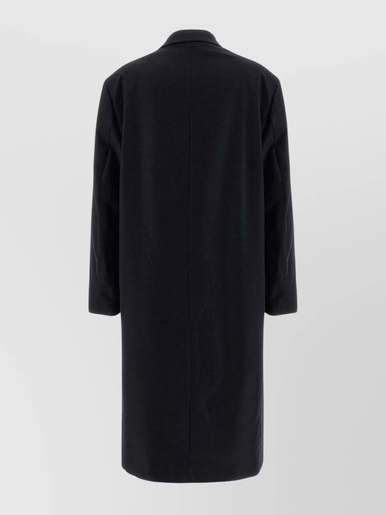 Lemaire Chesterfield Coat With Notched Lapels And Pockets In Black