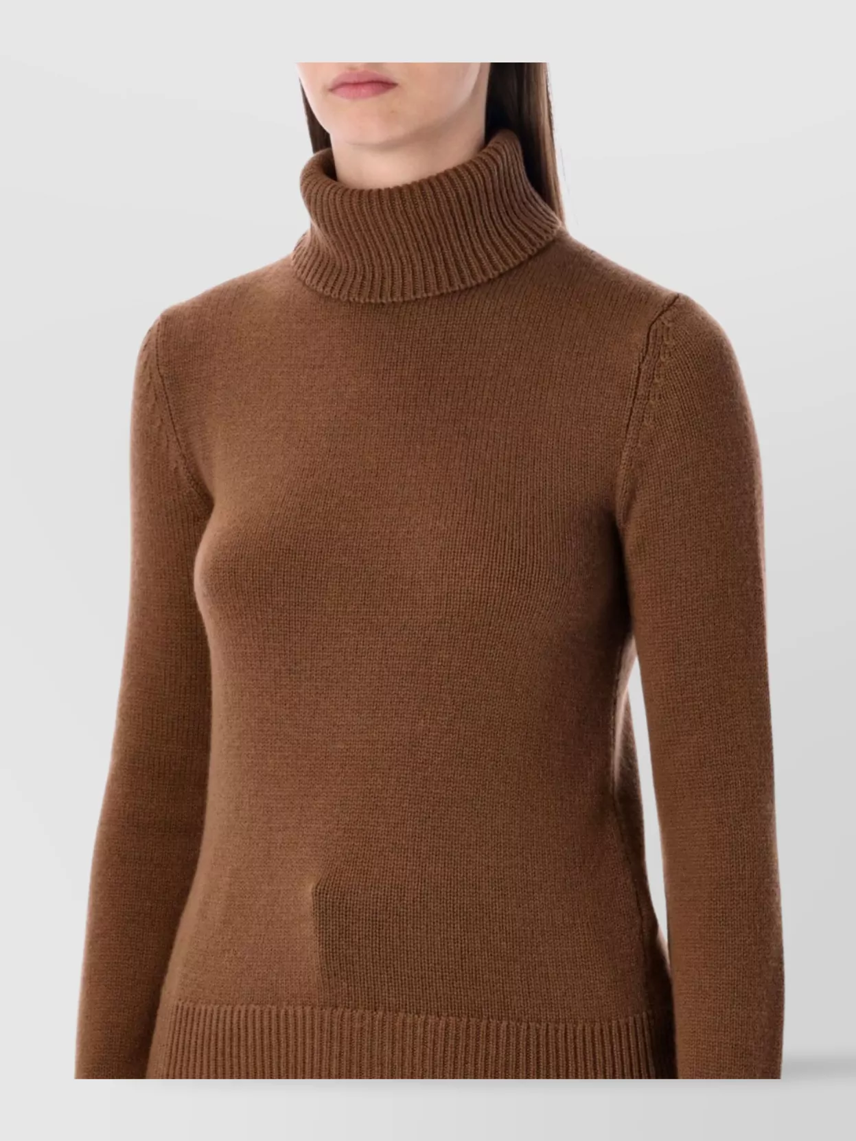 Ralph Lauren Cashmere Turtleneck Sweater With Ribbed Cuffs And Hem