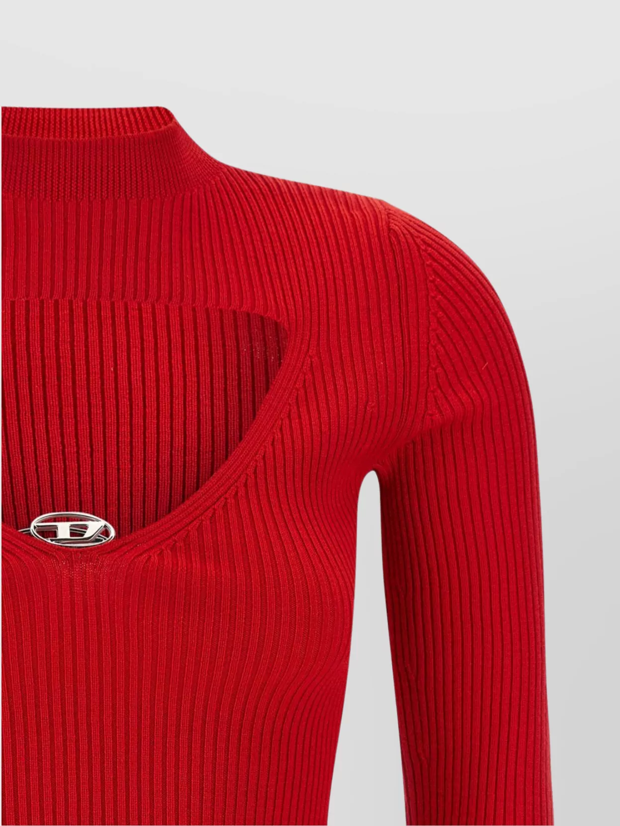 Diesel Cropped Knit Sweater Cut-Out Detail