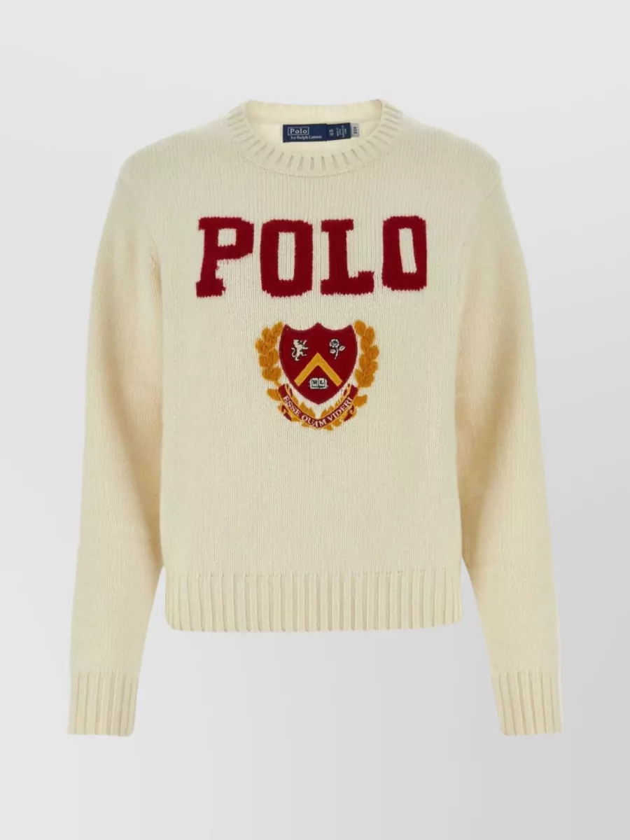 Shop Polo Ralph Lauren Versatile Ribbed Crew Sweater In Cream