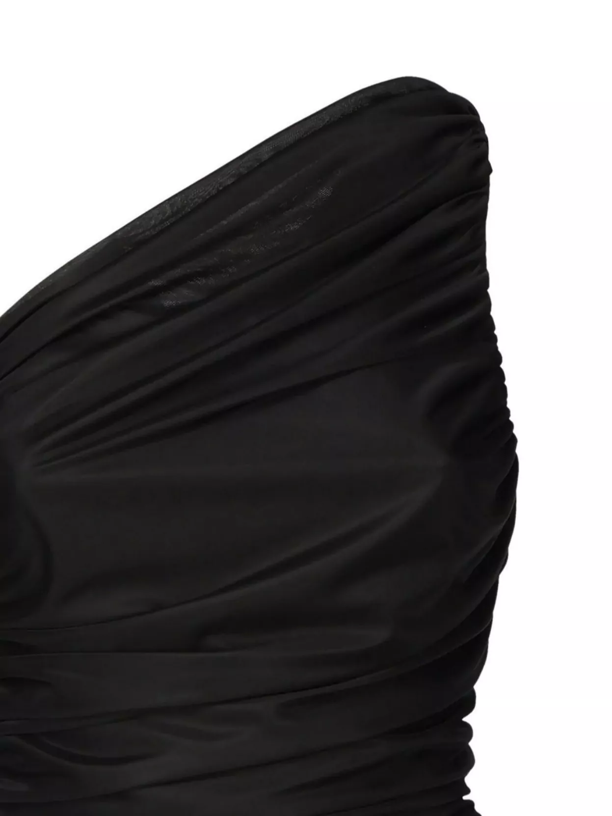 Pinko One-Shoulder Fitted Tulle Top Drape Detail