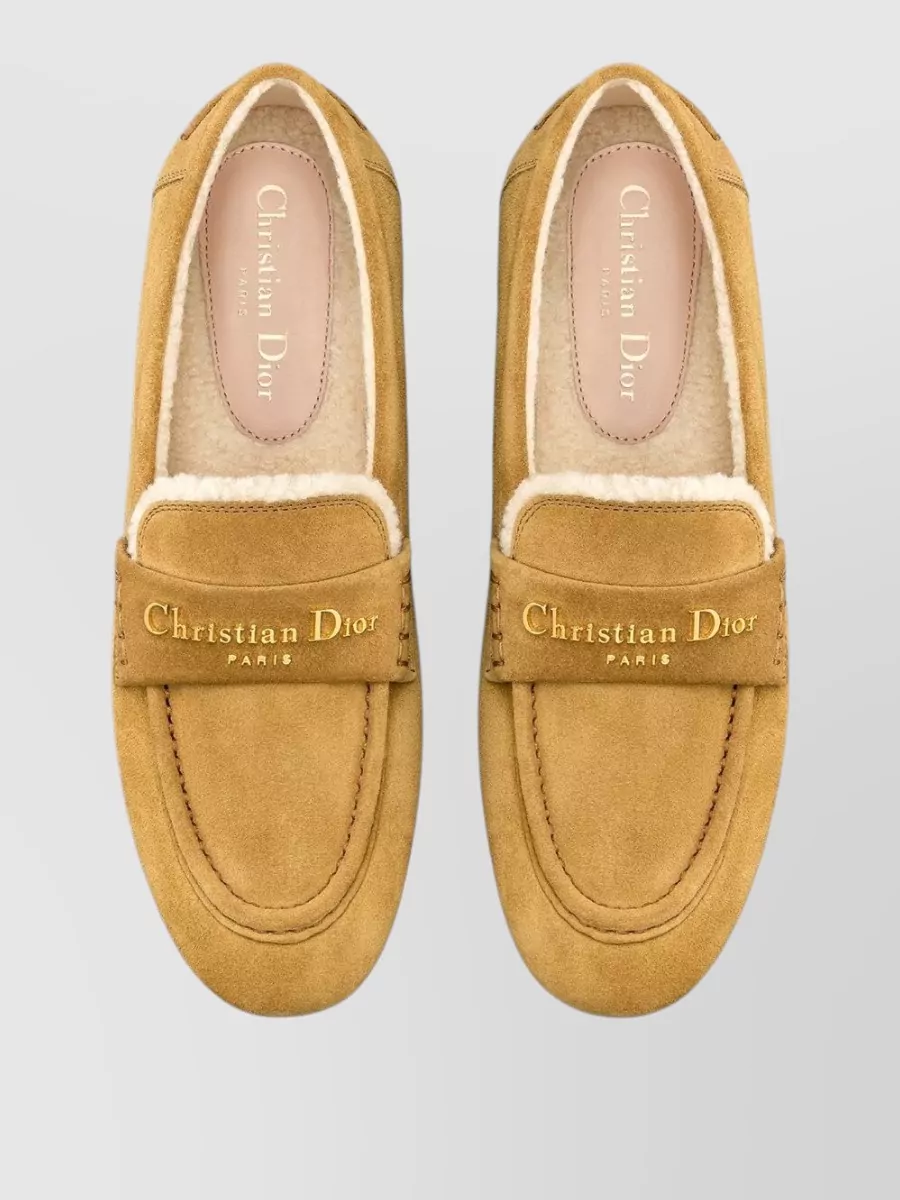 Christian Dior Round Toe Leather Loafer Flat Shoe
