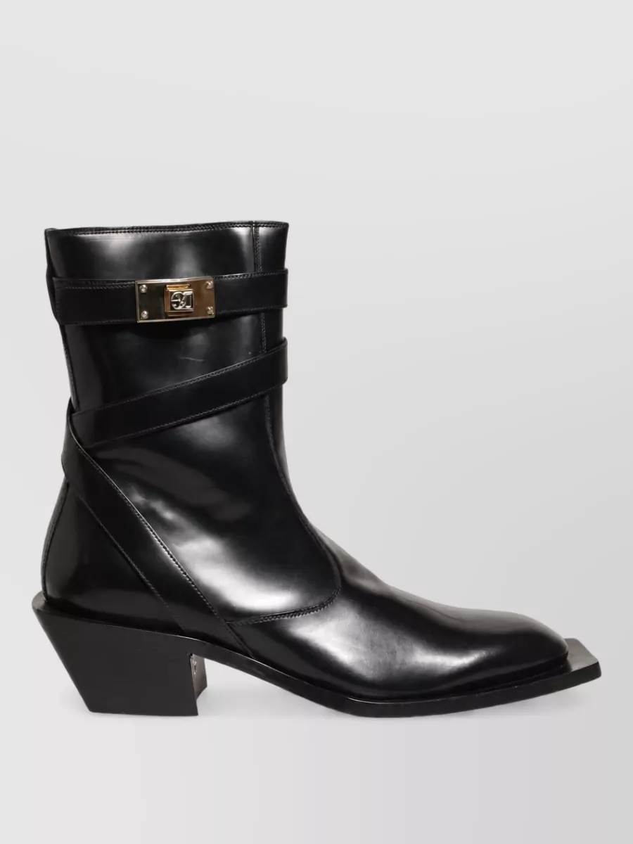 Dolce&Gabbana Leather Mid Calf Boots