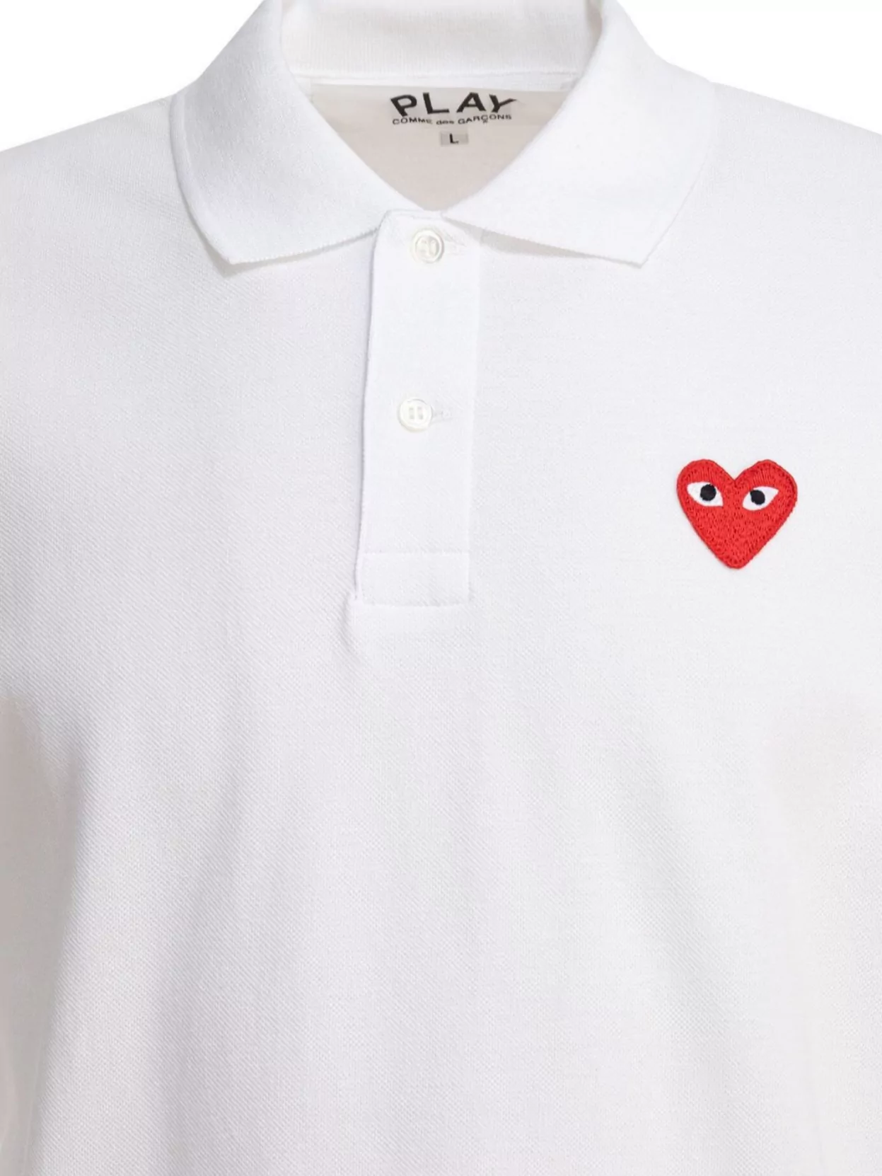 Comme Des Garçons Play Cotton Button-Down Polo Shirt