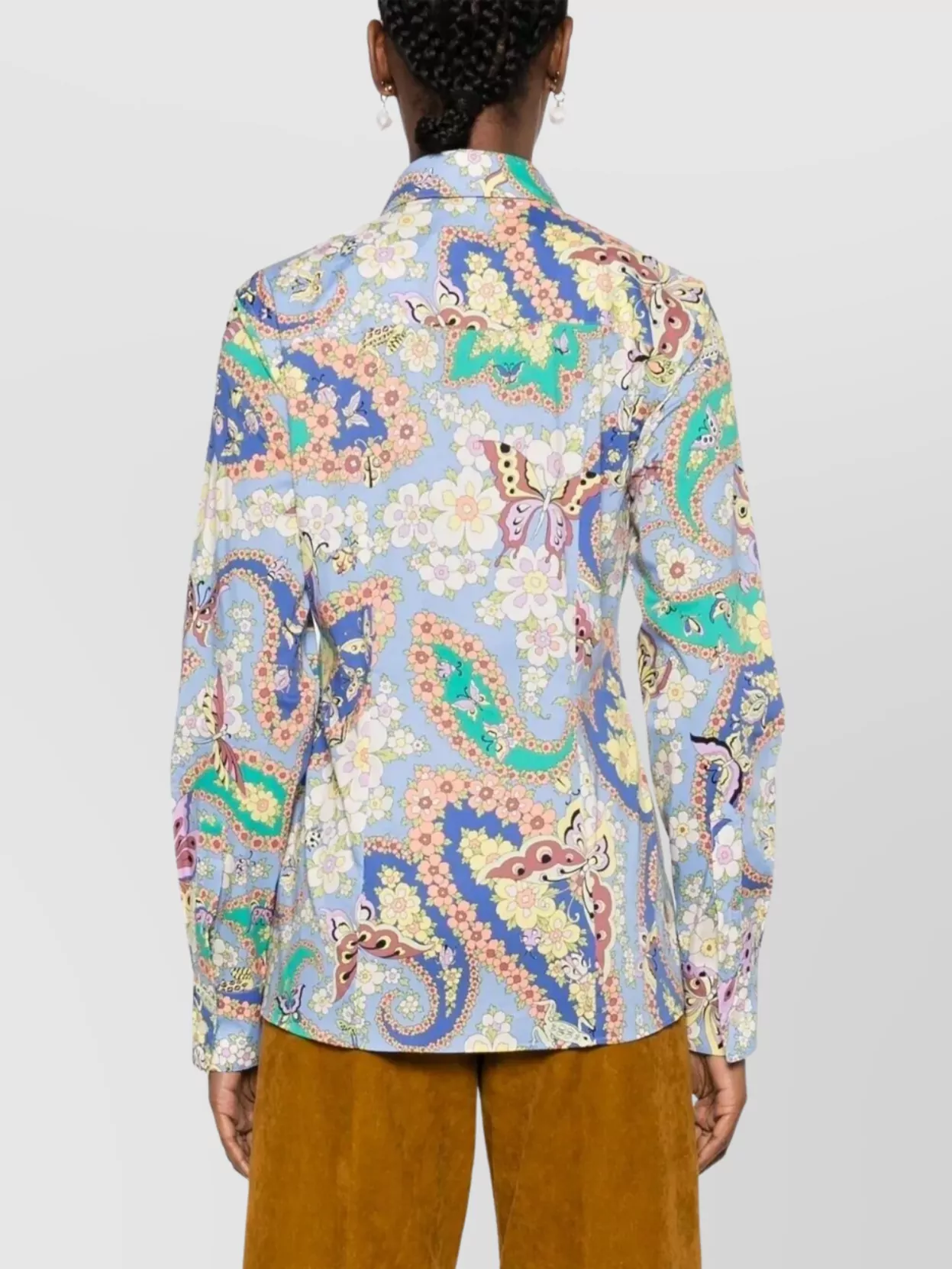 Etro Cotton Shirt With Floral Print And Collared Neck