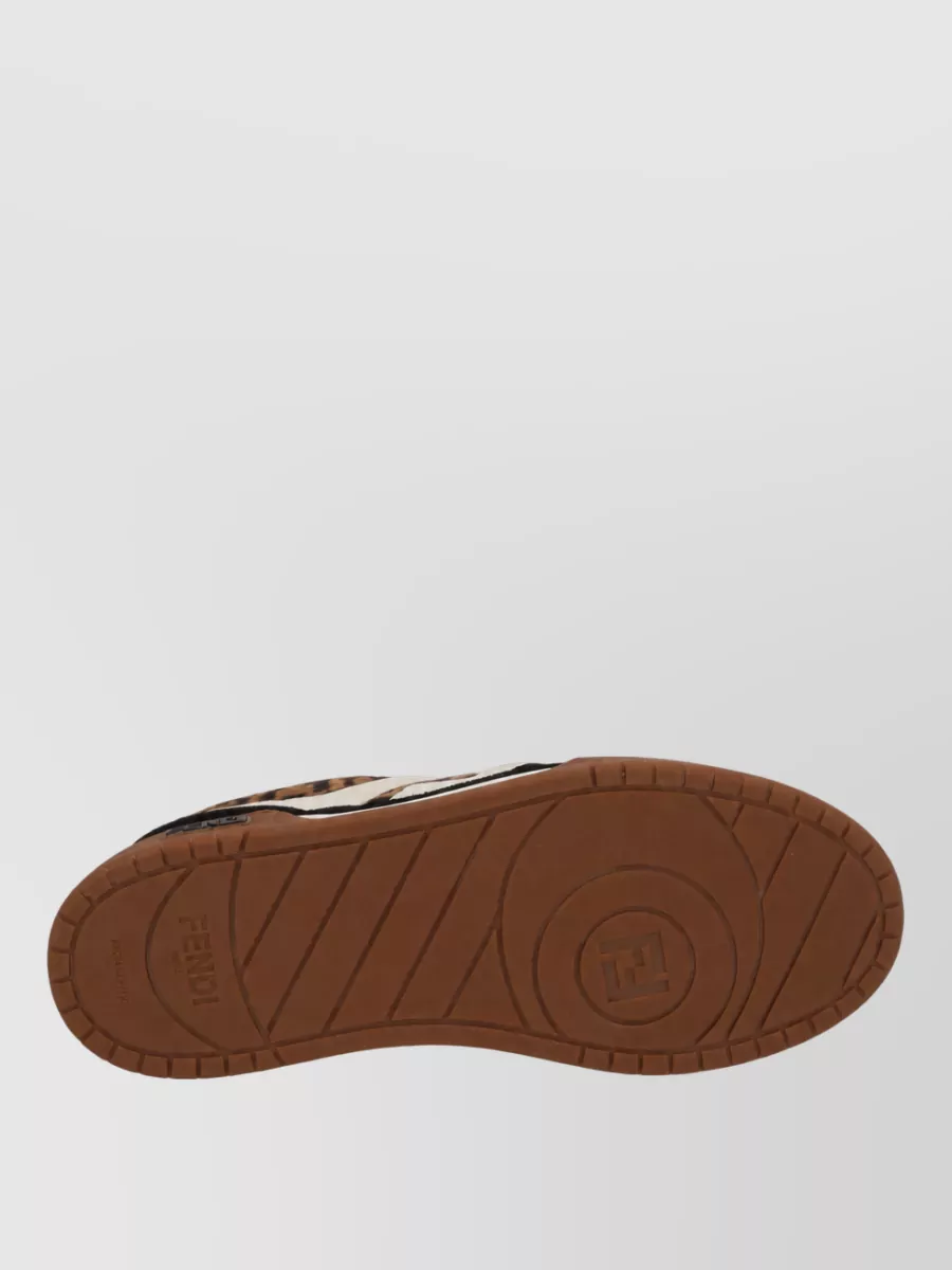 Fendi Match Sneaker Leopard Print Suede Leather