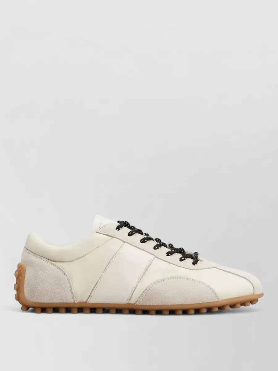 Tod's T Marathon Leather Sneakers Contrast Stitching Rubber