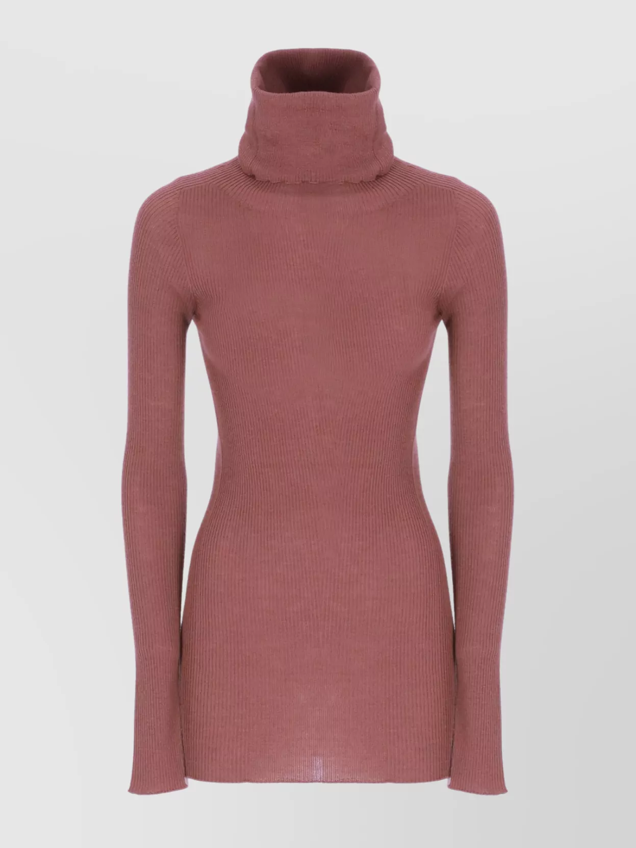 Rick Owens Fitted Turtleneck Knitwear Ribbed Texture In Multi