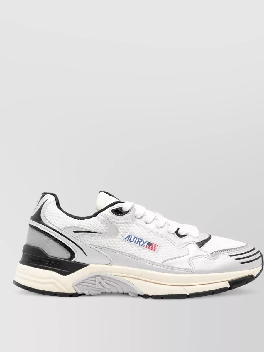 Autry Calf Leather Mesh-Panel Low-Top Sneakers