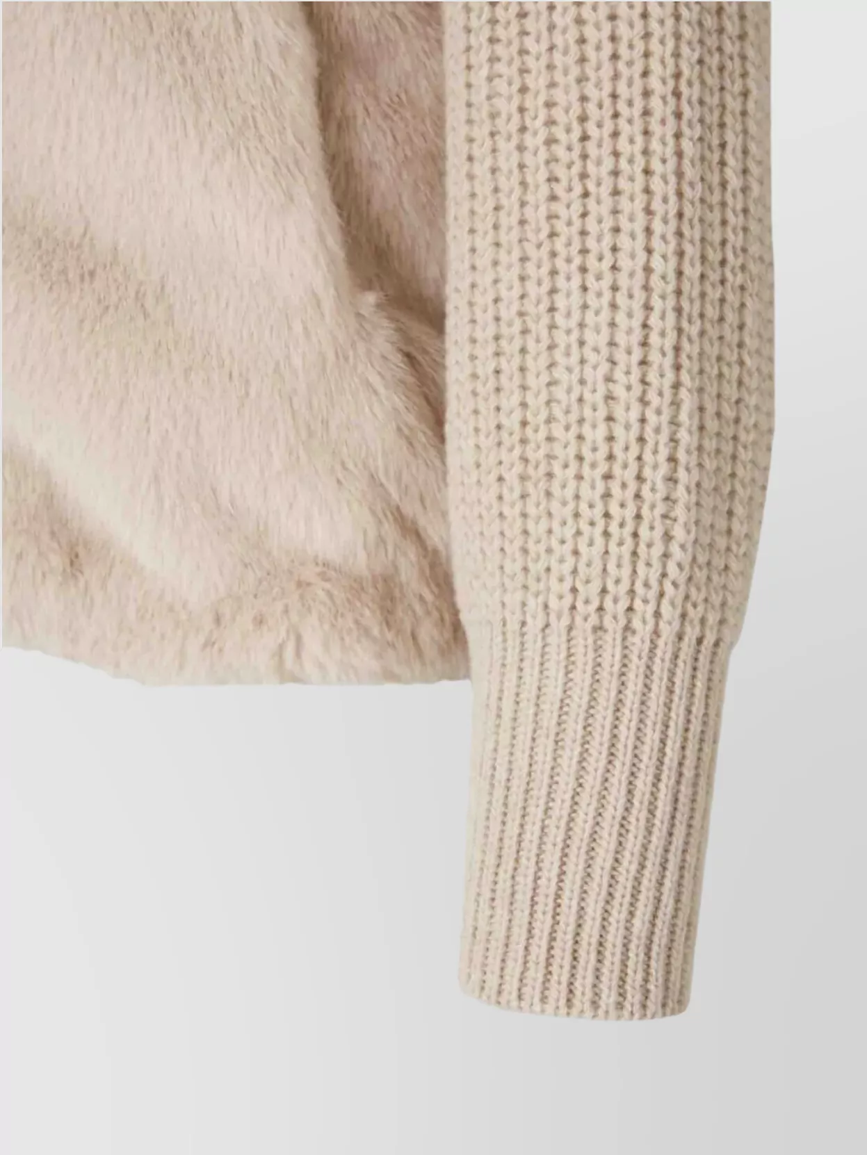 Herno High Collar Faux Fur Coat With Buttons