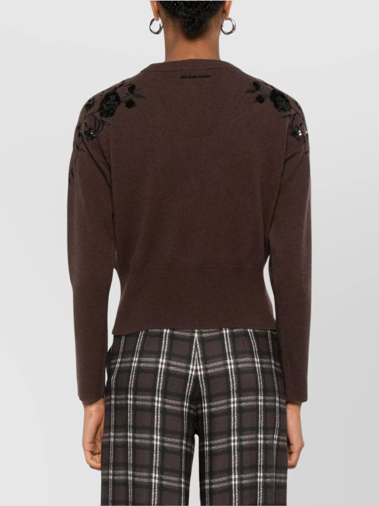 Ermanno Firenze Long Sleeve V-Neck Cardigan Embellished