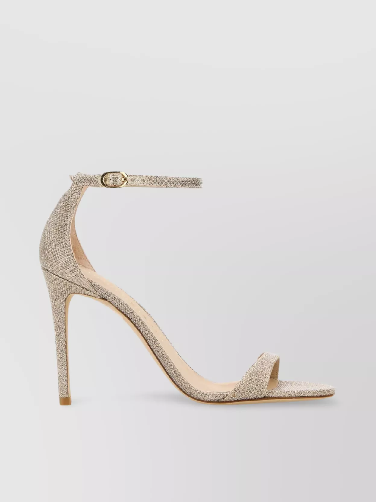 Stuart Weitzman Glittered Fabric Sandals Italian Heel
