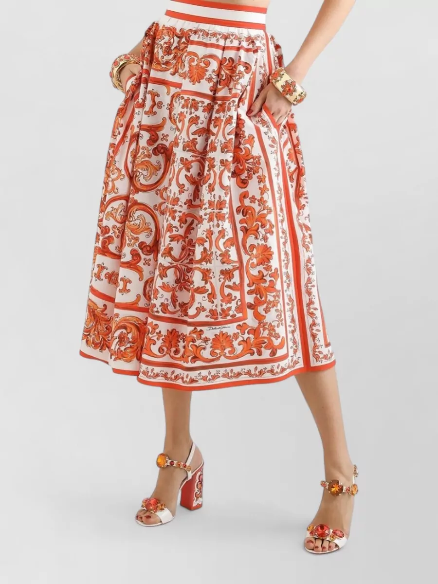 Dolce&Gabbana Floral-Print Pleated Skirt