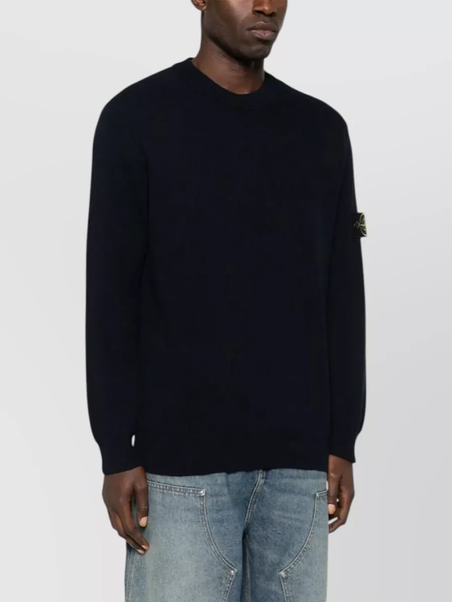 Stone Island Ribbed Regular-Fit Cotton Crewneck Sweater