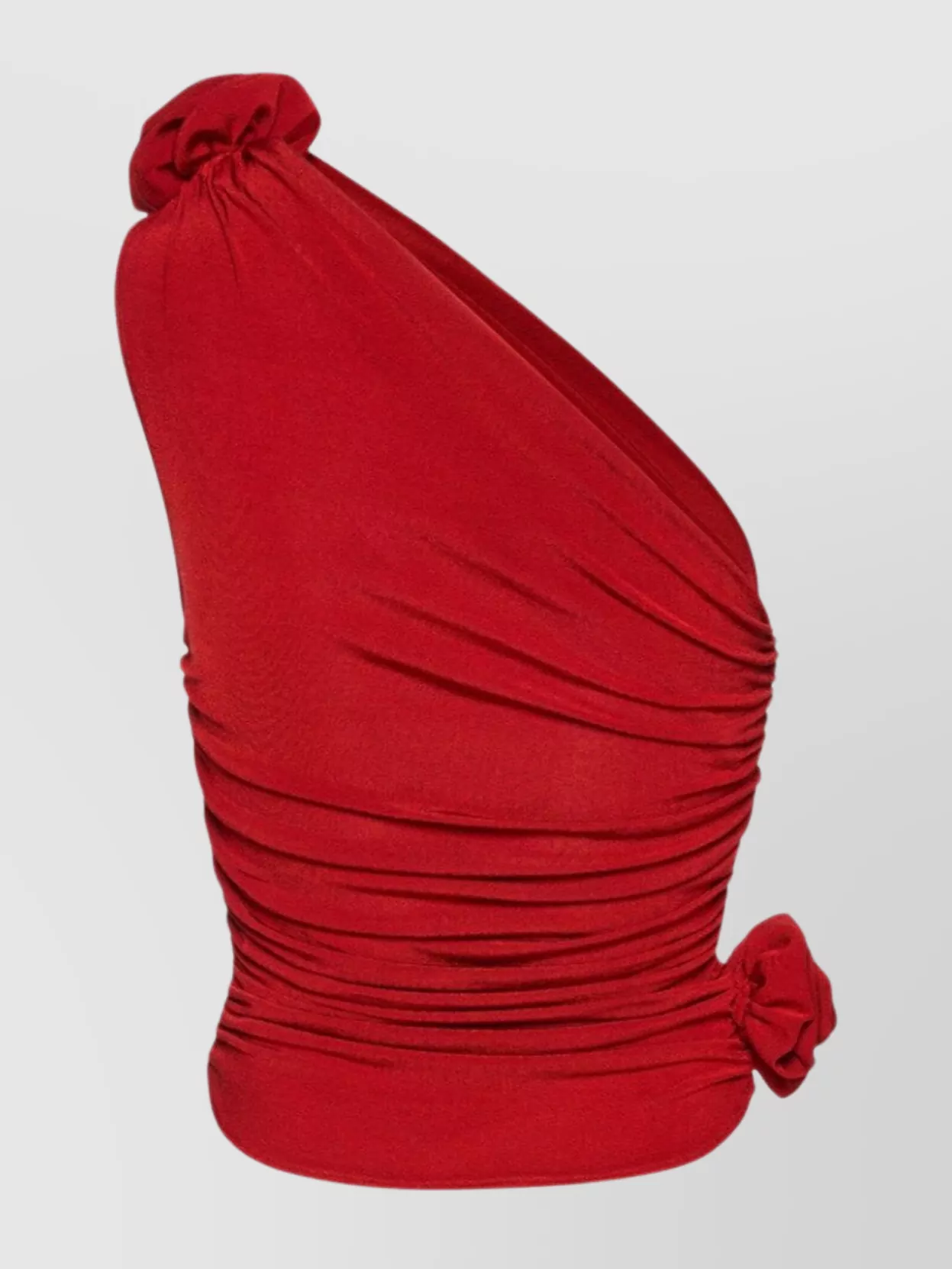 Magda Butrym Single Shouldered Ruched Top With Floral Detail