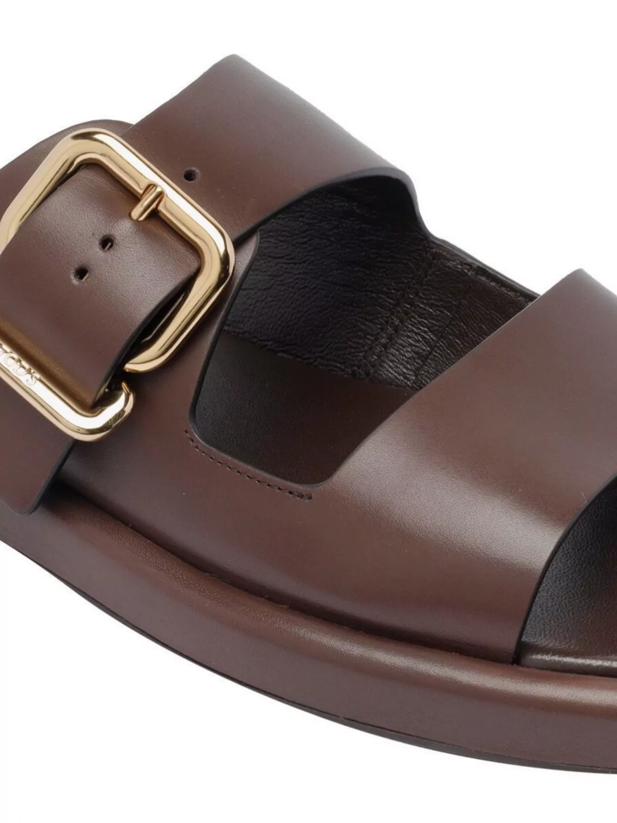 Tod's Buckle Leather Flat Sandals