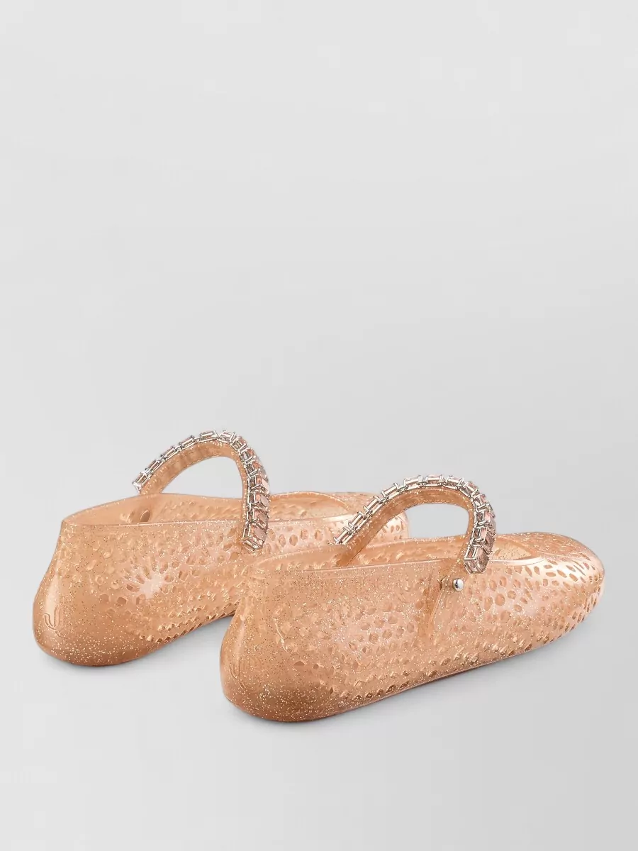 Jimmy Choo Crystal-Embellished Jelly Ballerina Flats