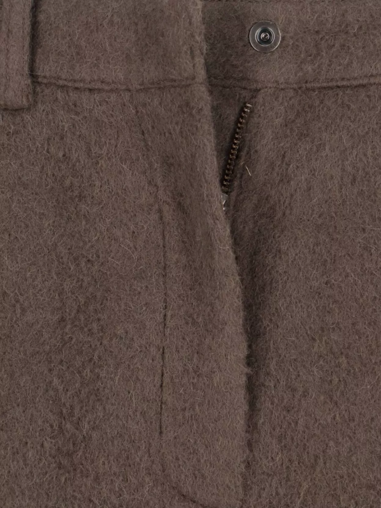 Low Classic Tailored Trousers With Pockets And Loops In Brown
