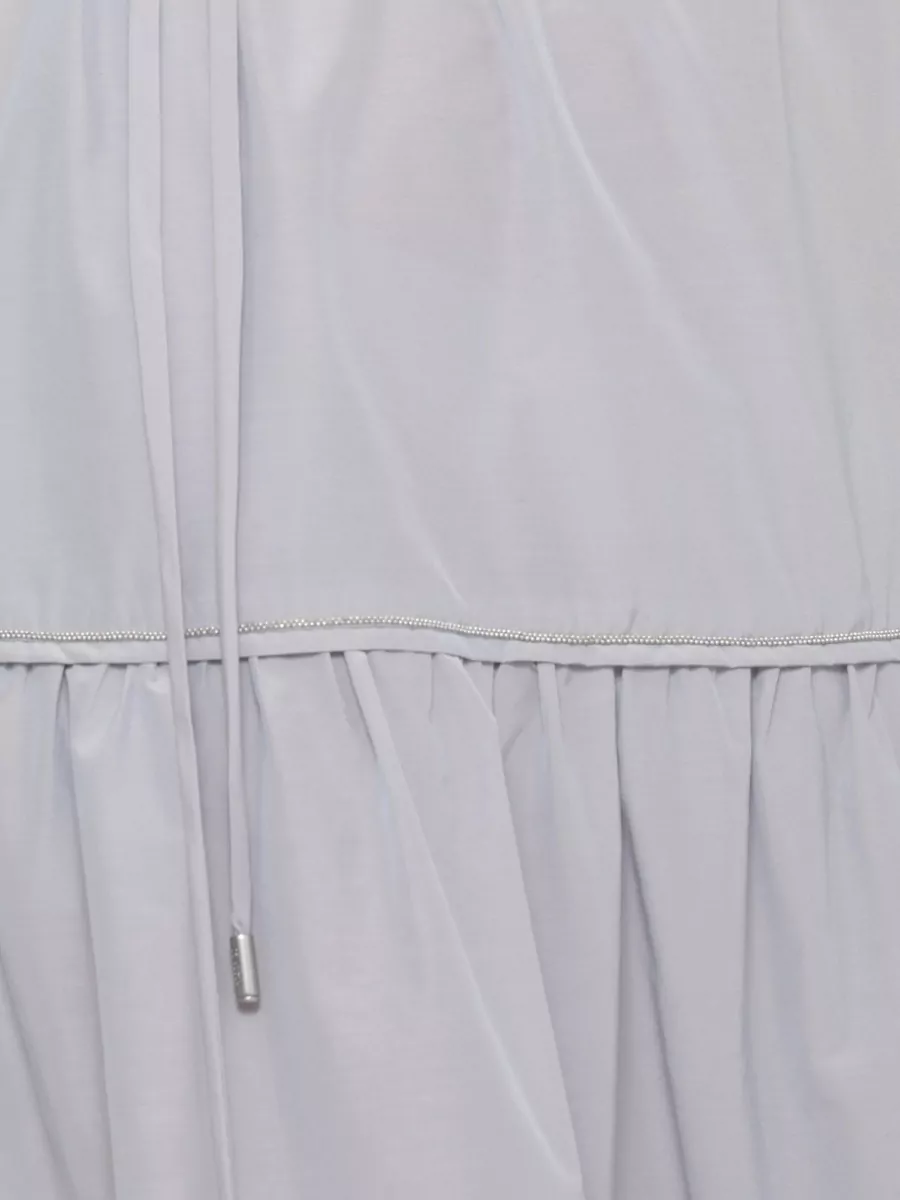 Peserico Sleeveless Drawstring Waist Ruffled Midi Dress
