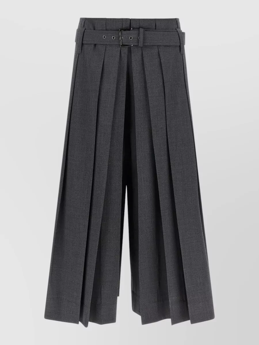 Brunello Cucinelli High-Rise Pleated Wide-Leg Bermuda Shorts