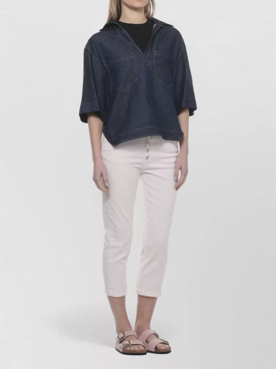 Dondup Cropped Straight-Leg Jeans