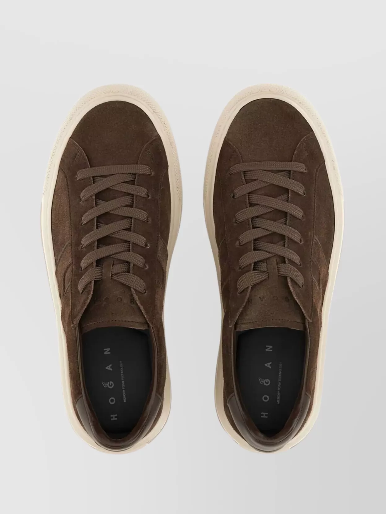 Hogan H691 Lace-up Sneakers With Suede Upper And Memory Foam Comfort In Brown