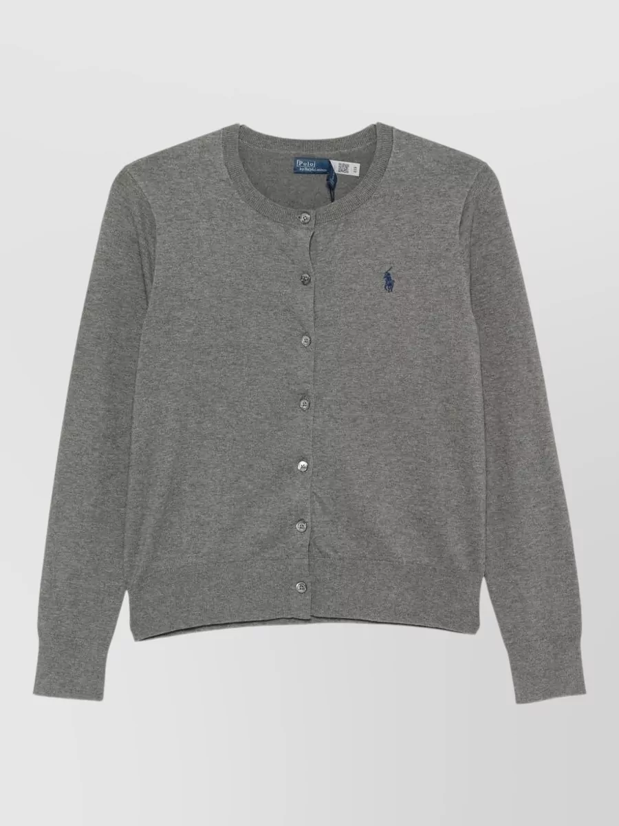 Polo Ralph Lauren Fine-Knit Ribbed Crew-Neck Cardigan