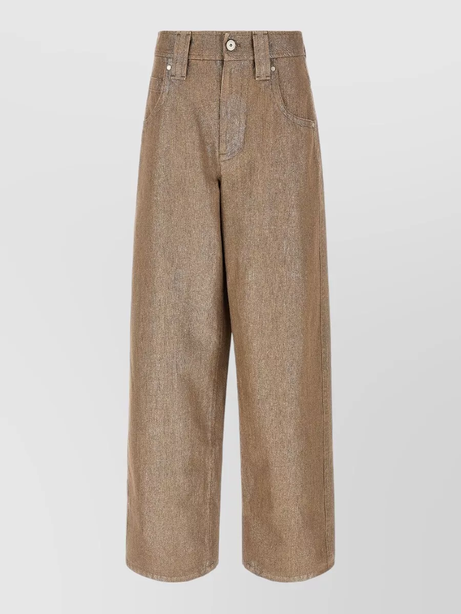 Brunello Cucinelli Lurex Wide-Leg Jeans