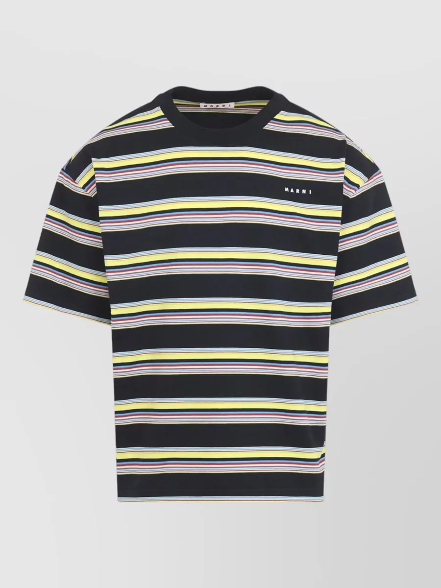 Marni striped cotton crew neck short sleeve t-shirt
