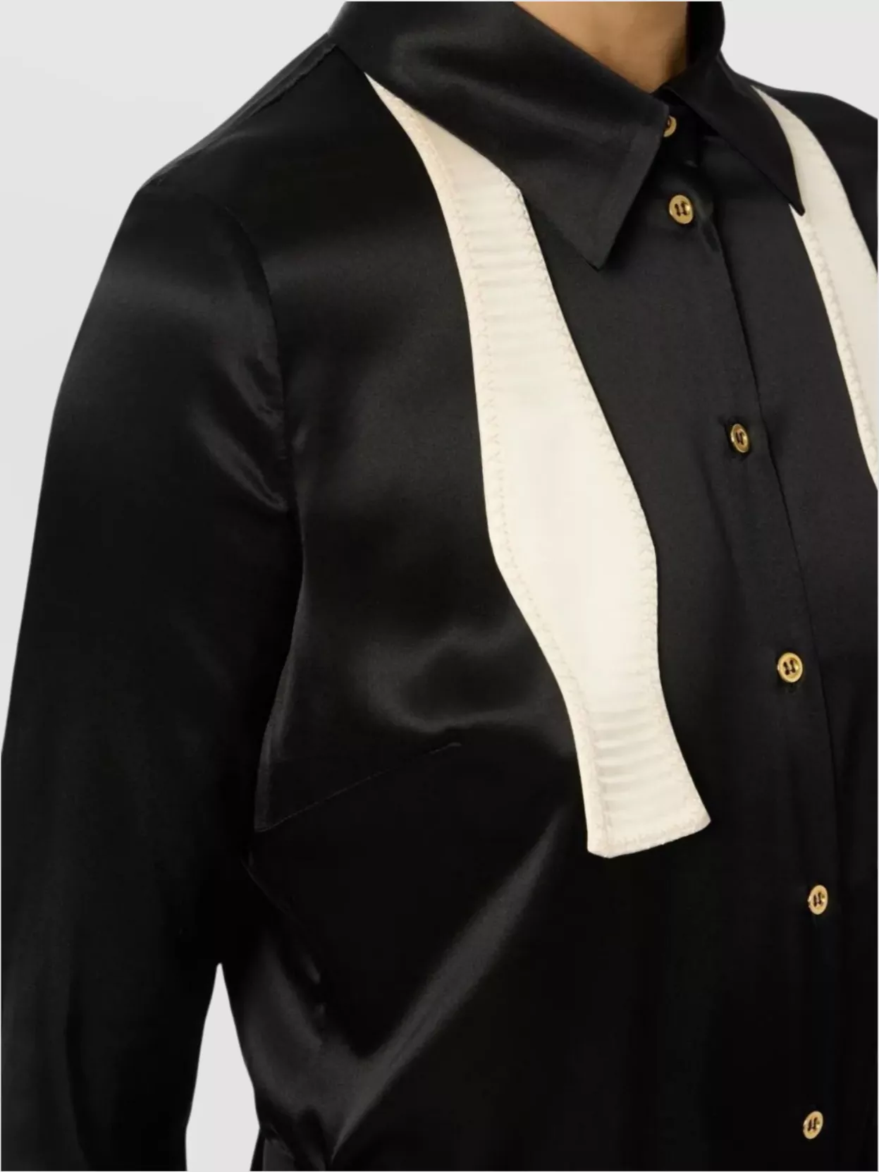 Elisabetta Franchi Satin Bow Detail Long Sleeve Top