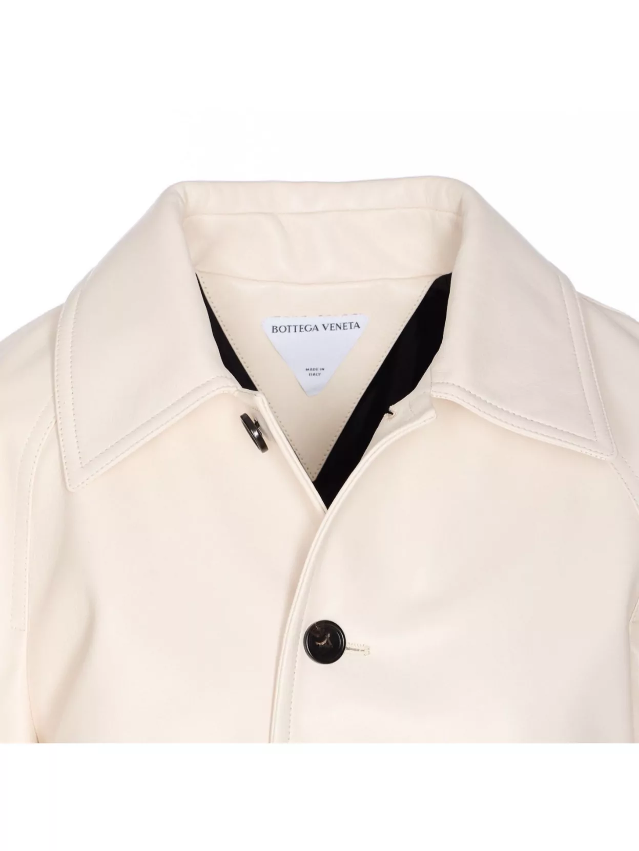 Bottega Veneta Leather Collared Jacket With Front And Lateral Pockets